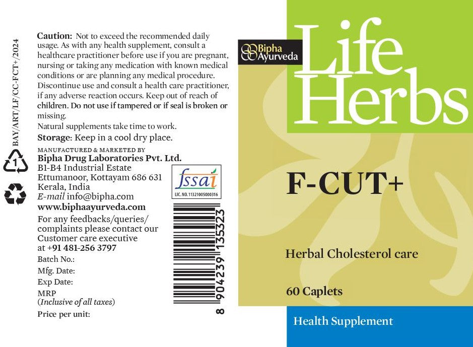 F-CUT+ Herbal Support Supplement for Healthy Cholesterol