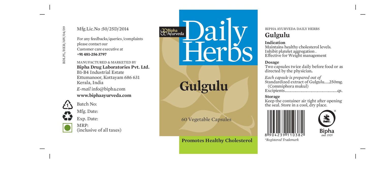 Gulgulu- Pure Gulgulu Extract 60 Veg Capsule Bone and Joint health , Anti Inflammatory