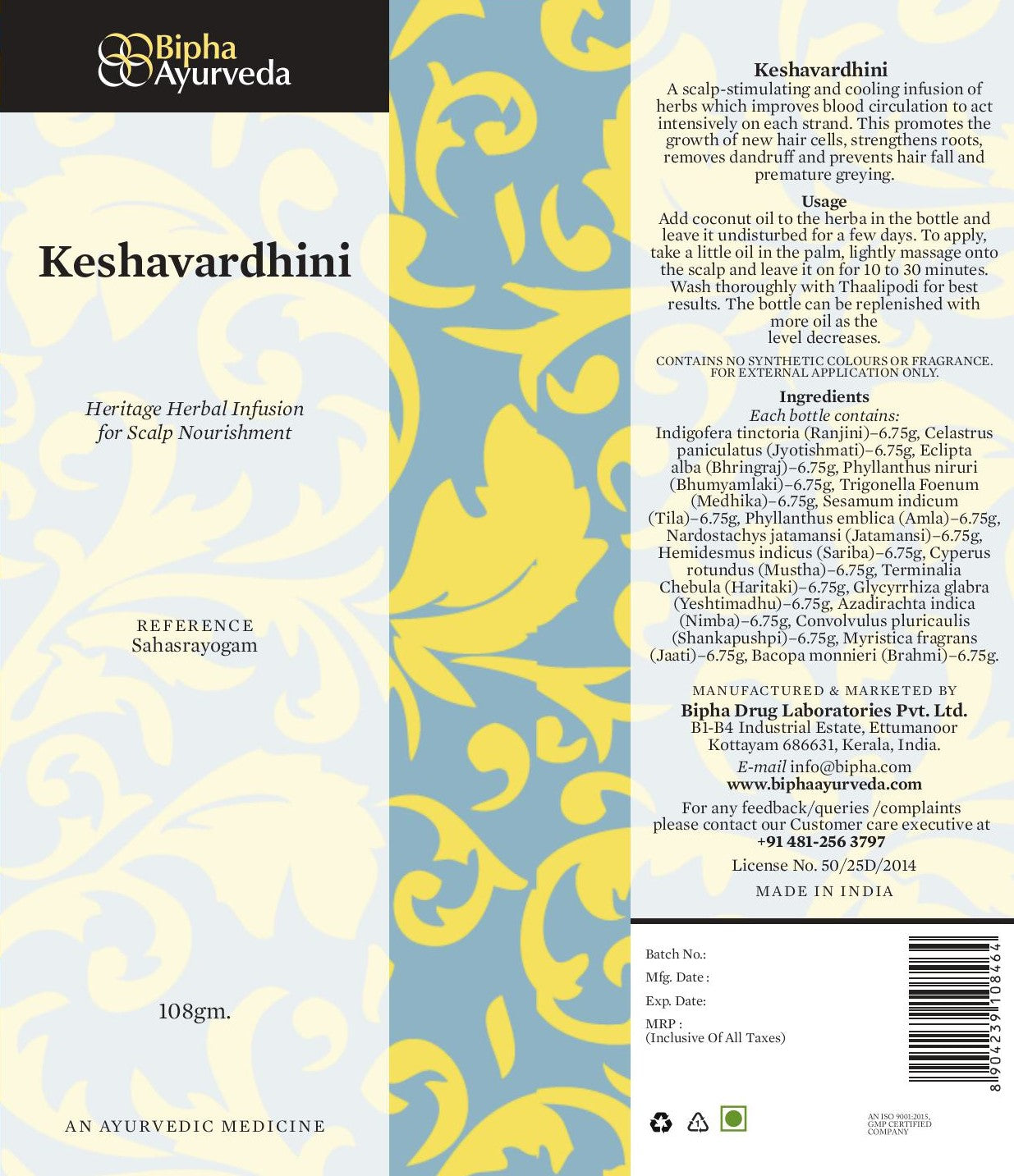 Keshavardhini - Heritage Herbal Infusion for Scalp Nourishment