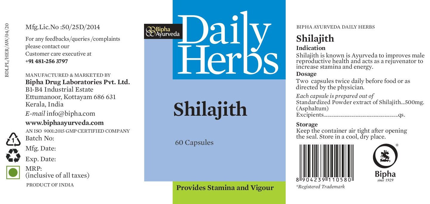 Shilajith -Pure Himalayan Shilajith extract Veg Capsule- Mineral supplement for Strength,Stamina ,Vitality & Energy Booster-60 Capsules