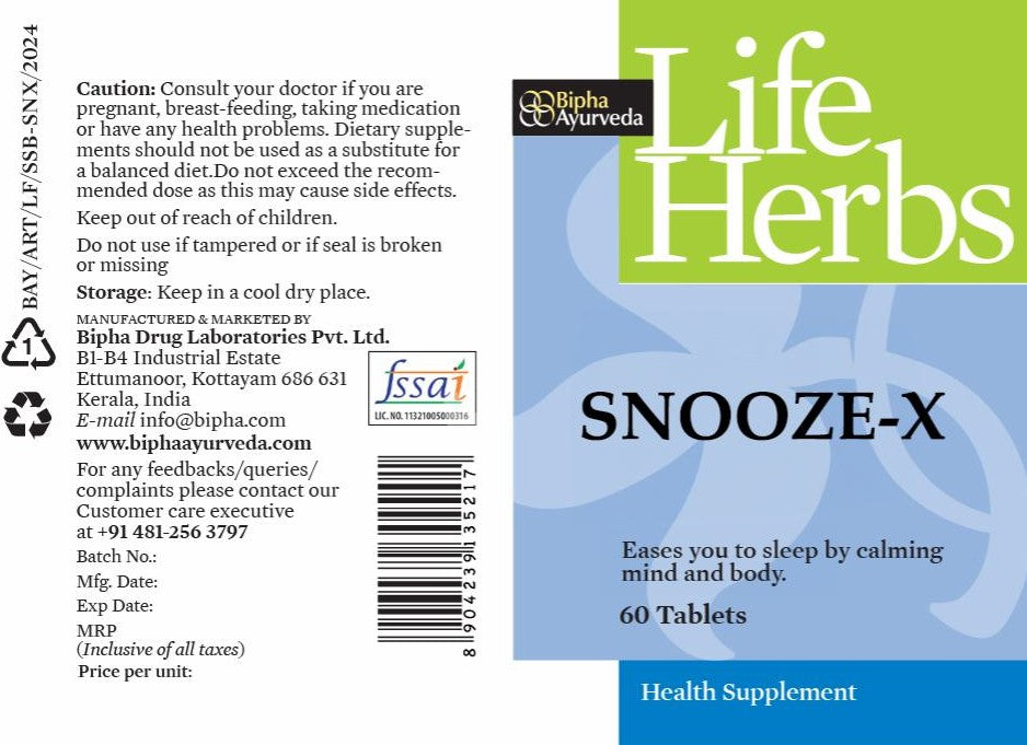 Snooze-X Veg Capsule- Herbal Supplement for Good Sleep