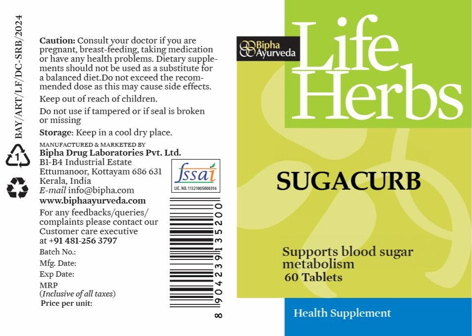 Sugacurb - Herbal Supplement for Healthy Blood Sugar Level-60 tablet