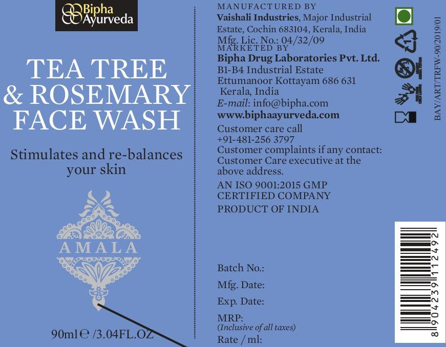 Tea Tree & Rosemary Face Wash - Gently cleanses, heals and protects your skin (90 ml)