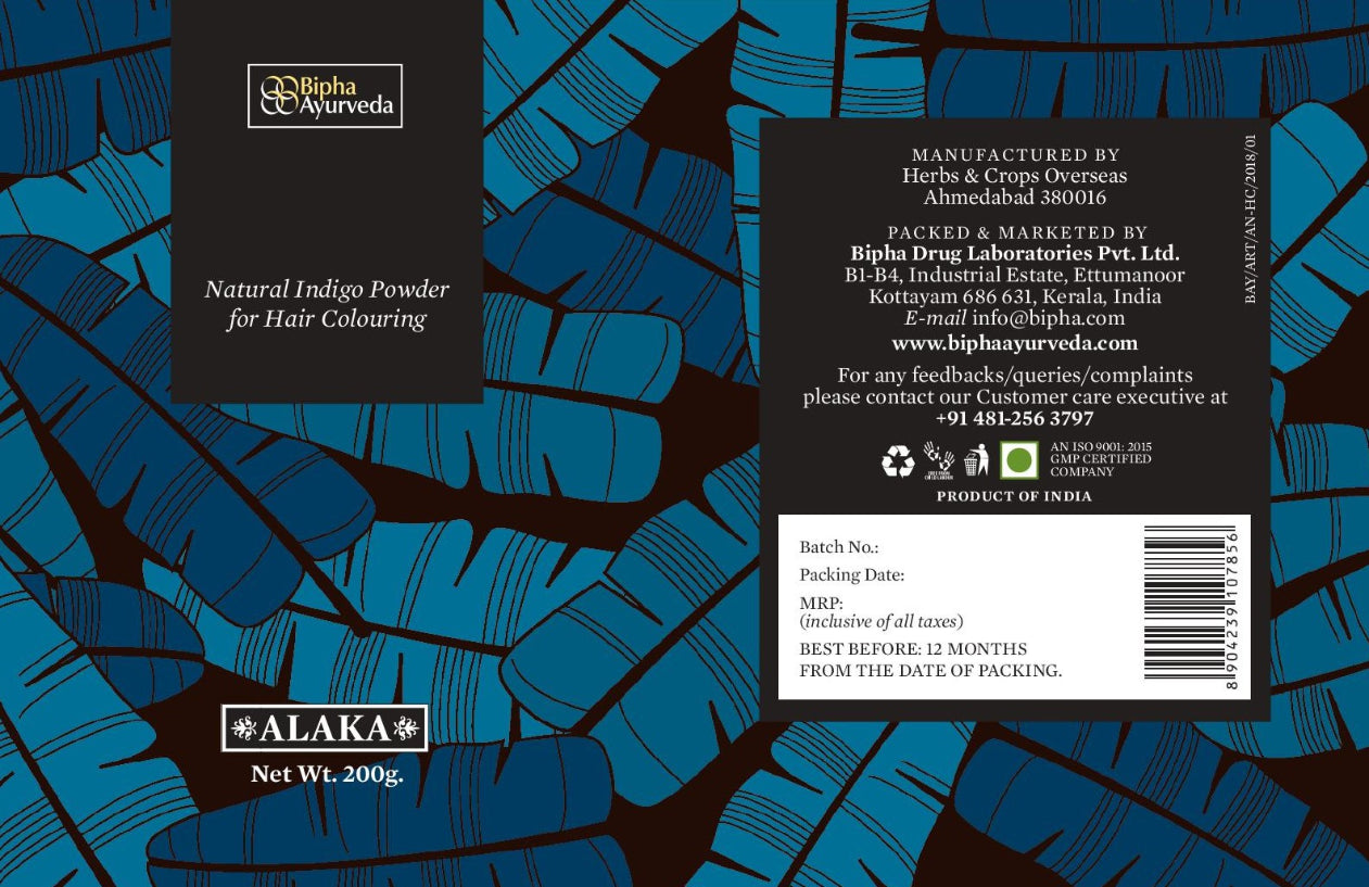 Alaka Nila - 100% Pure Organic Indigo hair colour