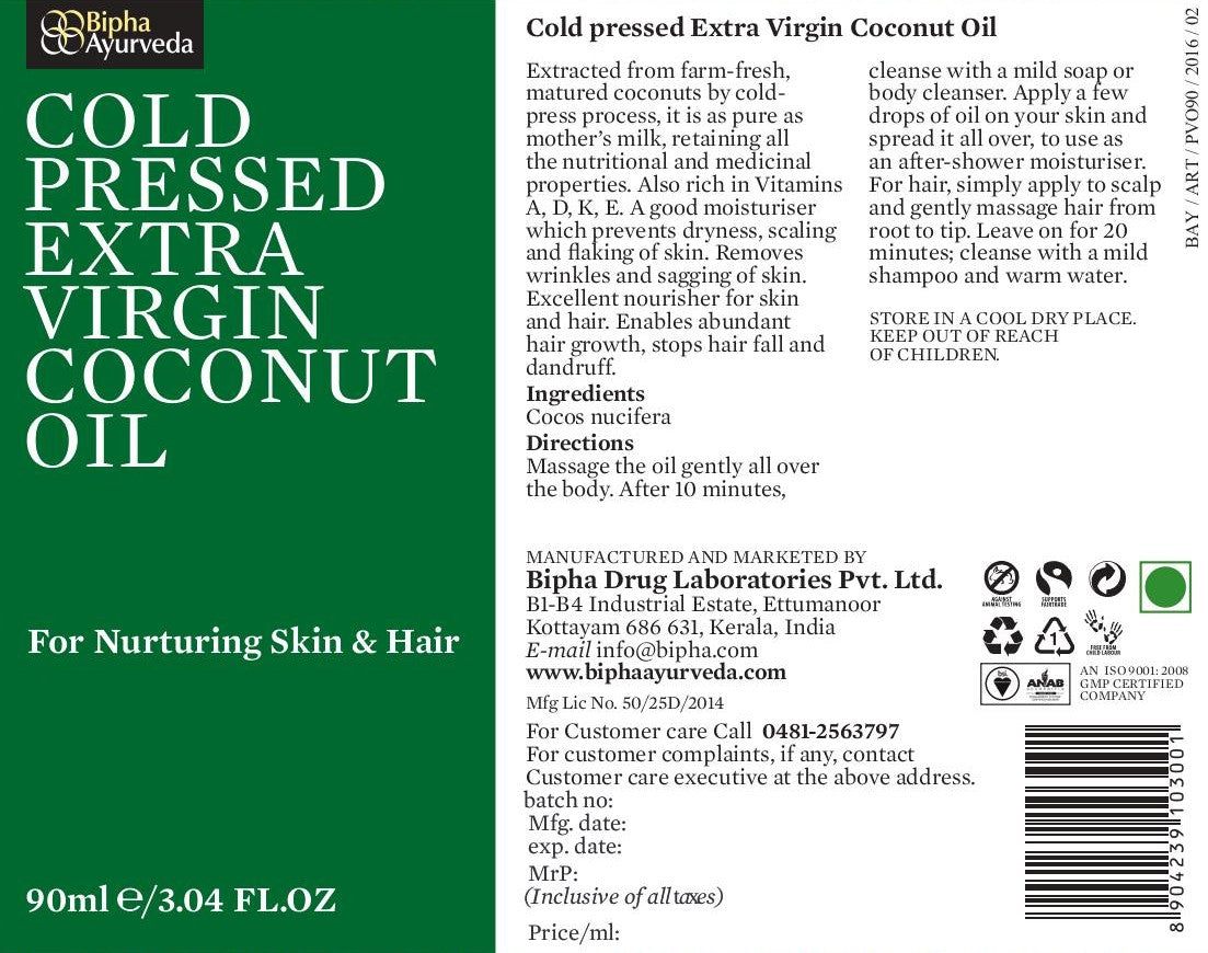 Cold Pressed Extra Virgin Coconut Oil - For Nurturing Skin & Hair