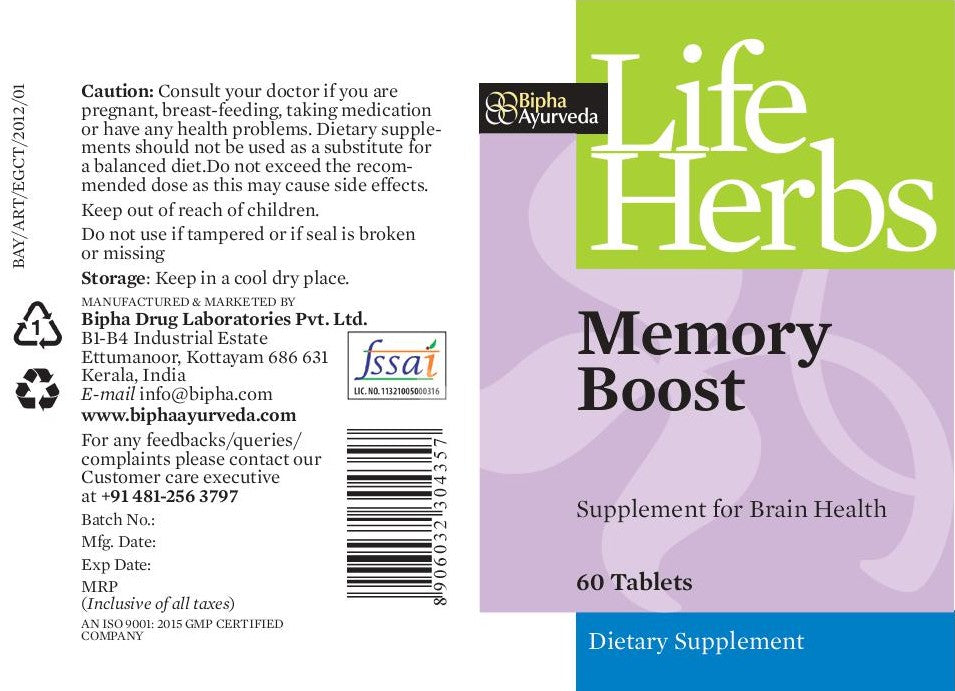 Memory Boost Tablet - Supplement for Healthy Brain and Nervous System