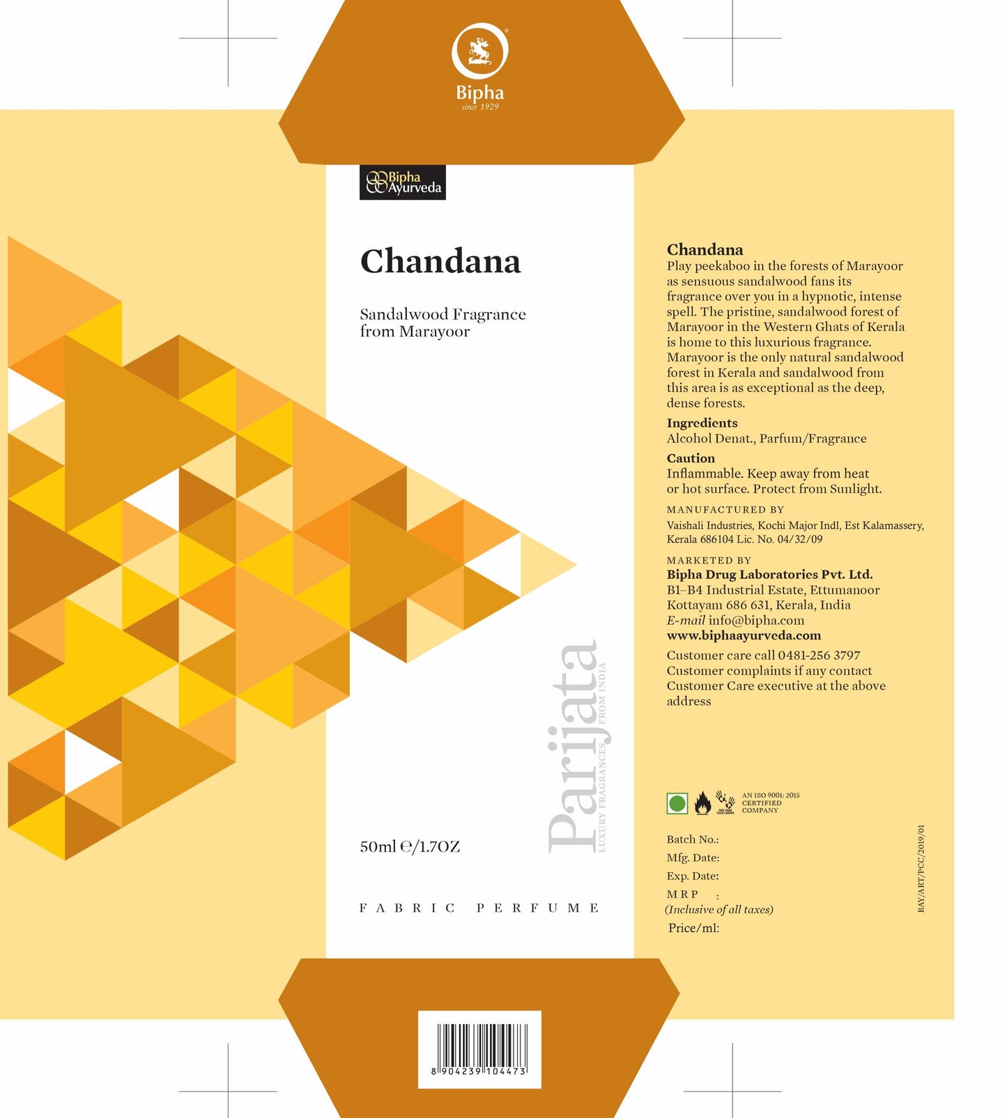 Parijata Chandana-Sandalwood Fragrance from Marayoor 50 ml