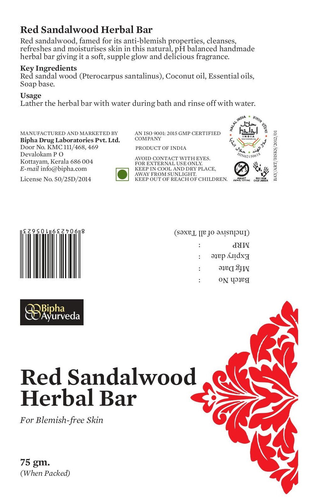 Red Sandalwood Herbal Bar