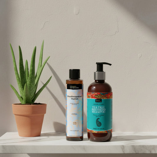Best Ayurvedic Dandruff Bundle India – Bipha Hair Oil + Shampoo