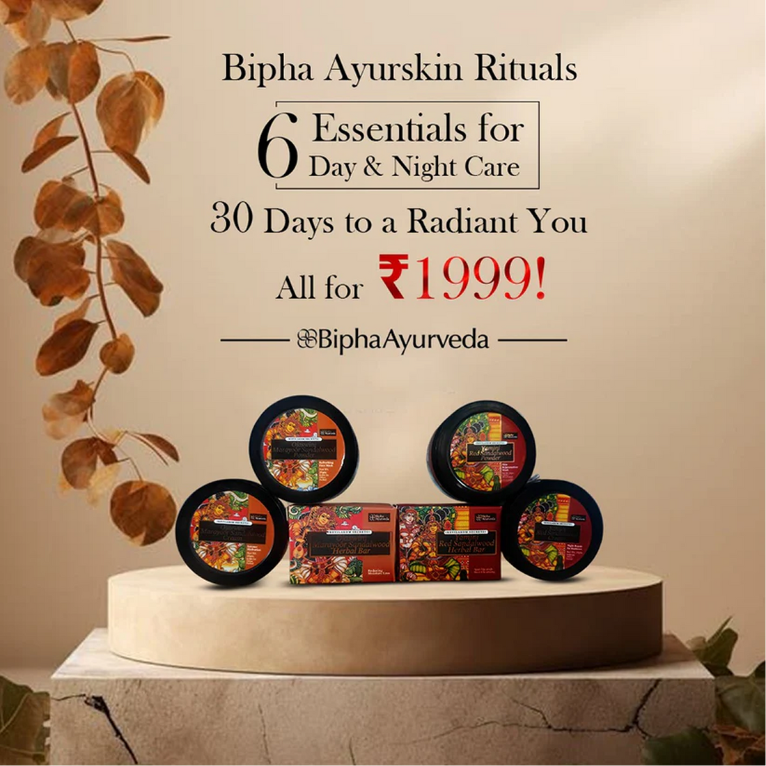 30 Day Ayurvedic Skin Glow Ritual: Bipha Ayurskin Natural Skincare Program