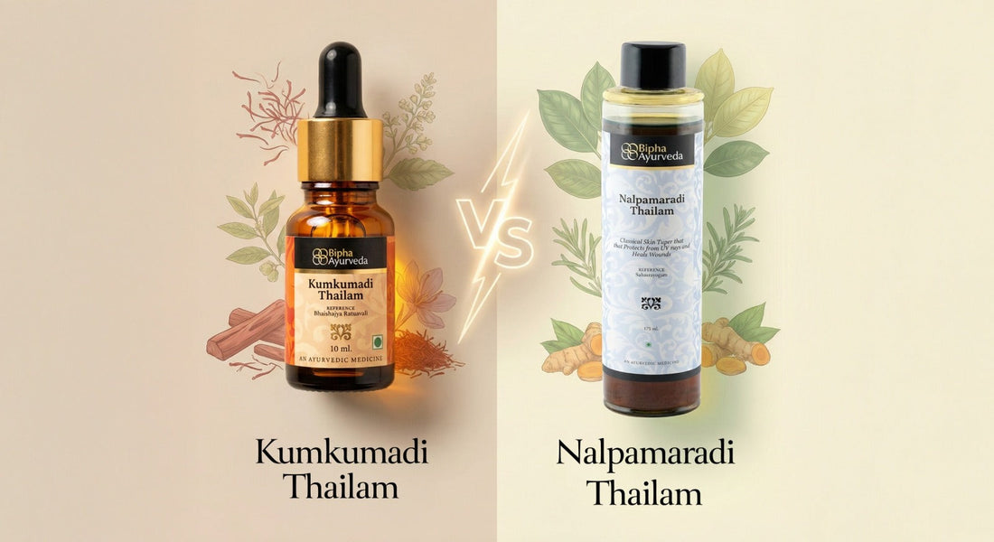 Kumkumadi oil or Nalpamaradi: How to Choose the Right Ayurvedic Oil for Your Pigmentation Issue