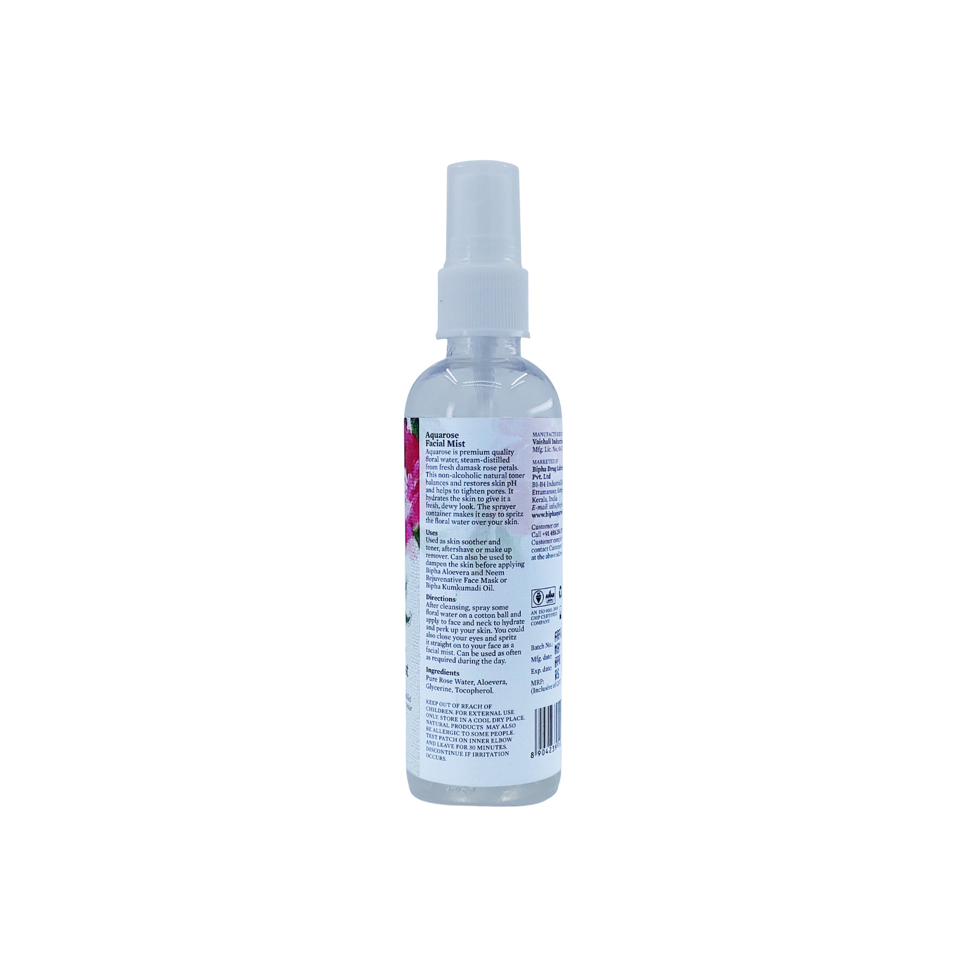 Aquarose Face Mist 90 ml - 100 % natural steam distilled Rosa damascena flower water
