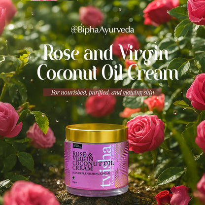 Tvisha - Rose & Virgin Coconut Oil Cream- Skin Replenishing Cream 75 gm