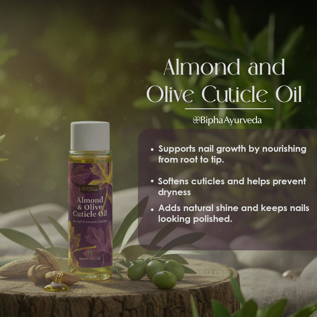 Cuticle oil bottle with white cap and purple label, clear golden oil