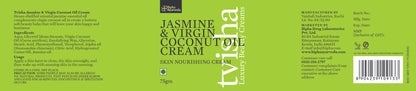 Skin nourishing cream jar with back label and barcode sticker