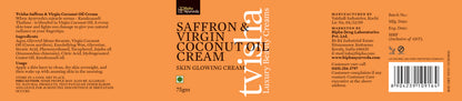 Tvisha - Saffron & Virgin Coconut Oil Cream - Skin Glowing Night Cream 75 gm
