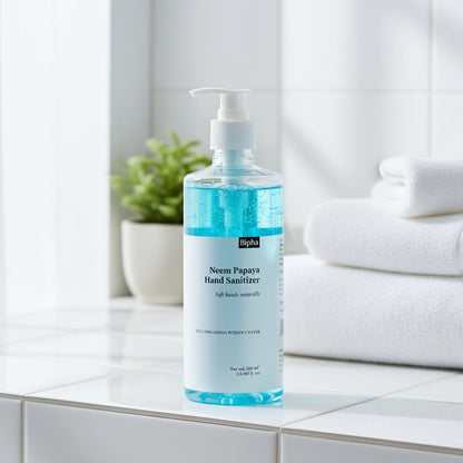 Bipha Neem and papaya 70% Alcohol Hand Sanitizer with goodness of Neem and Papaya .Kills 99.9% germs 500 ml