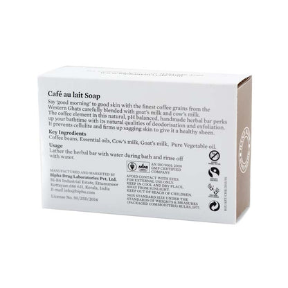 Deodorising anti-cellulite soap box back panel with ingredient and usage text
