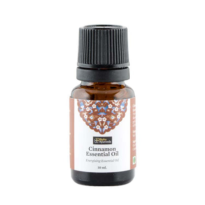 Amber essential oil bottle with ribbed black cap and front label