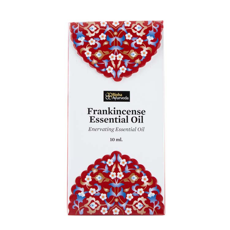 Frankincense essential oil gift box, 10 ml, decorative red floral design