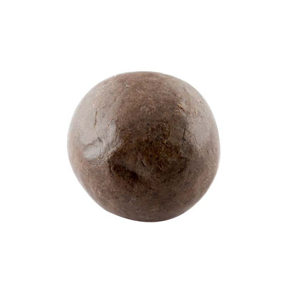 Brown herbal bath soap ball, smooth rounded shape