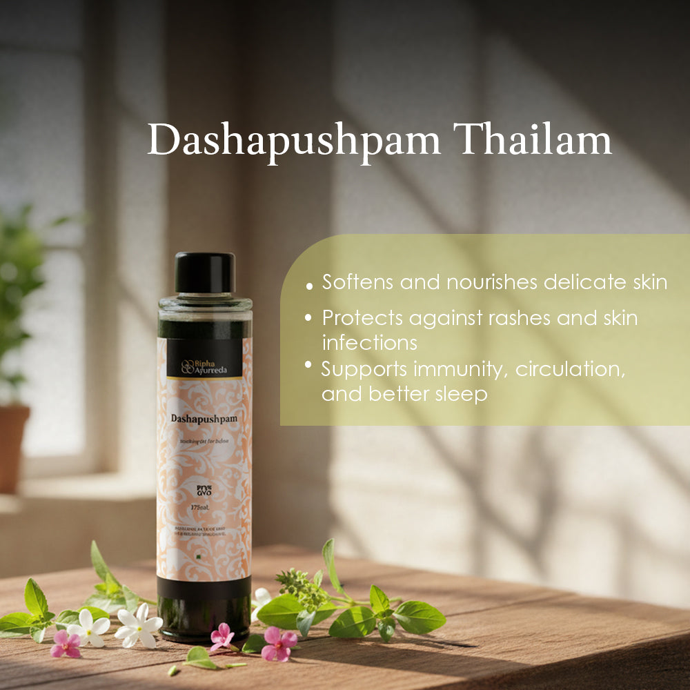 Baby flower oil bottle with black cap, in clear decorative tube