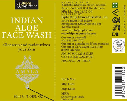 Indian Aloe Face Wash -Hydrates and Gently Cleanses your Skin 90 ml