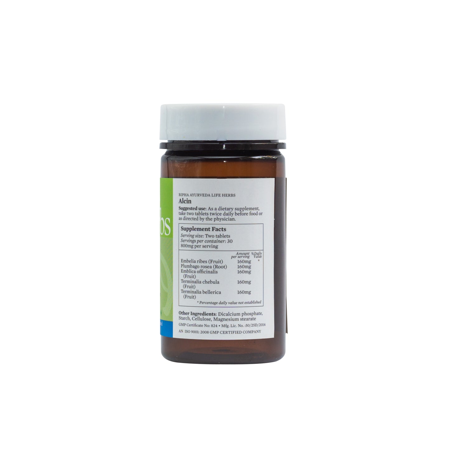 Life Herbs Acidity Control supplement bottle with Supplement Facts panel