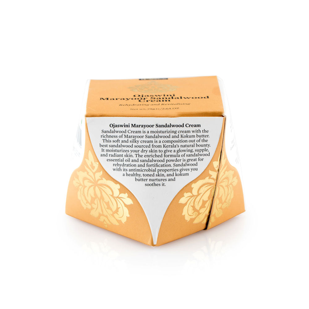 Ojaswini Marayoor Sandalwood Cream-A rich textured cream for Nourished& Smooth skin with the Pure Extracts of Sandalwood. Natural Moisturizer for Dry Skin