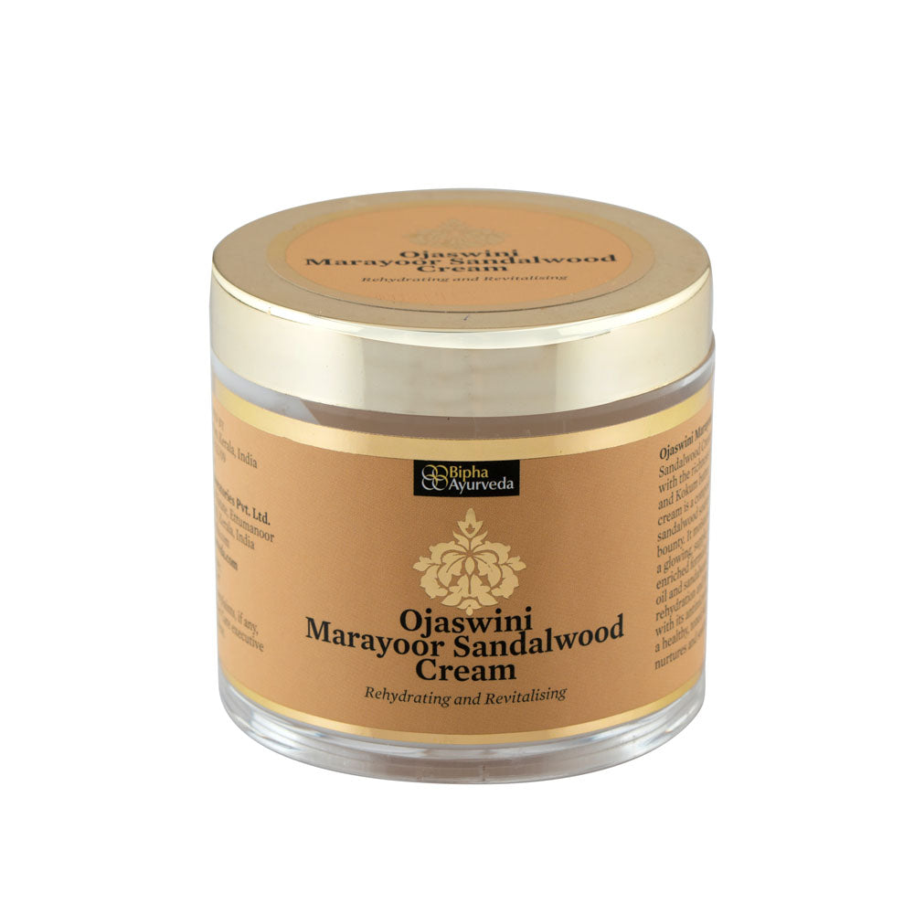 Ojaswini Marayoor Sandalwood Cream-A rich textured cream for Nourished& Smooth skin with the Pure Extracts of Sandalwood. Natural Moisturizer for Dry Skin