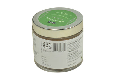 Purvika botanical face pack jar with barcode and product info label