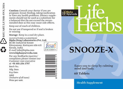 Snooze-X Veg Capsule- Herbal Supplement for Good Sleep