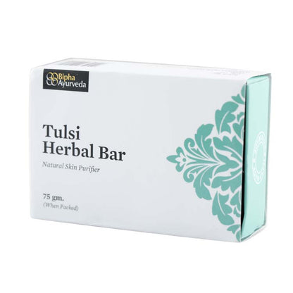 Herbal bar soap box front view in white with green floral design, 75 g