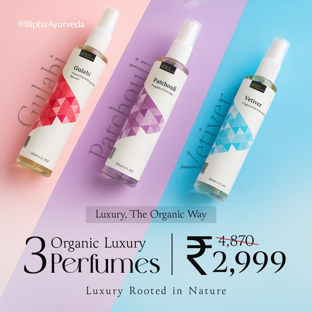 3-in-1 Parijata Perfume Collection (Gulabi, Vetiver & Patchouli) at just ₹2999.