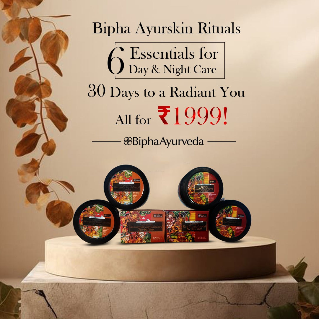 Bipha Ayurskin Rituals: 6 Products  -Day and Night Essentials  -30 Days Glow Package