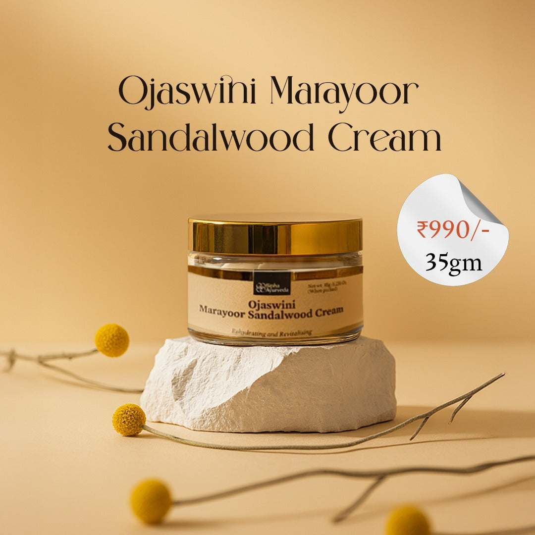Ojaswini Marayoor Sandalwood Cream-A rich textured cream for Nourished& Smooth skin with the Pure Extracts of Sandalwood. Natural Moisturizer for Dry Skin - 35gm