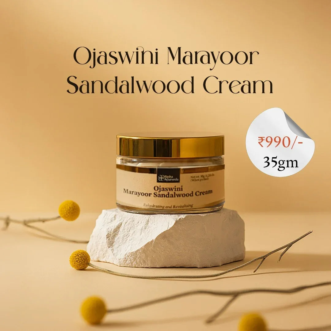 Ojaswini Marayoor Sandalwood Cream-A rich textured cream for Nourished& Smooth skin with the Pure Extracts of Sandalwood. Natural Moisturizer for Dry Skin - 35gm