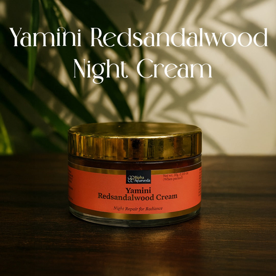 Yamini Redsandalwood Night Cream for Flawless Youthful Skin enriched with Natural Butters, Essential oils and Pure Active Herbs
