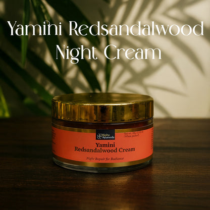 Yamini Redsandalwood Night Cream for Flawless Youthful Skin enriched with Natural Butters, Essential oils and Pure Active Herbs