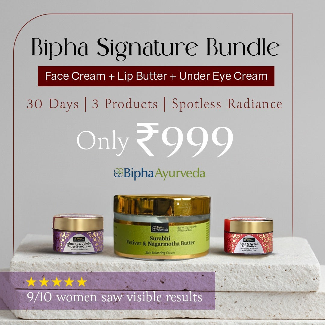 The Even-Tone Ritual: Day Edition Surabhi vettiver cream + Under Eye Cream + Lip Butter