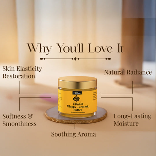 Ujjwala Alleppy Turmeric Body Butter, Hydrating Moisturizing Skin Cream - 35 GM