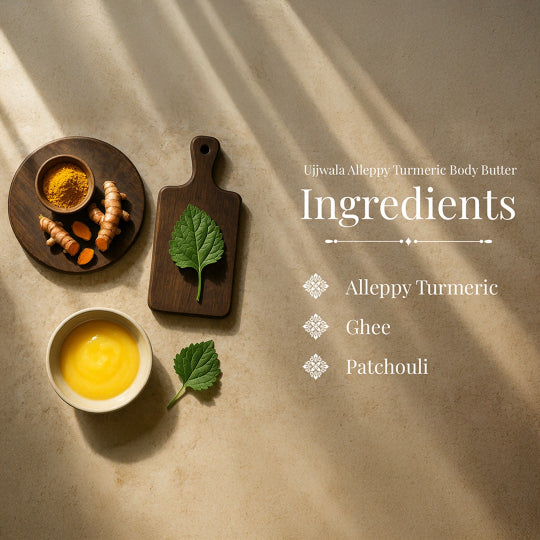 Ujjwala Alleppy Turmeric Body Butter, Hydrating Moisturizing Skin Cream - 35 GM
