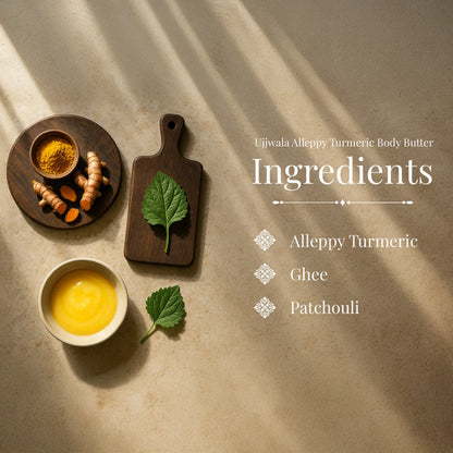 Ujjwala Alleppy Turmeric Body Butter, Hydrating Moisturizing Skin Cream - 35 GM