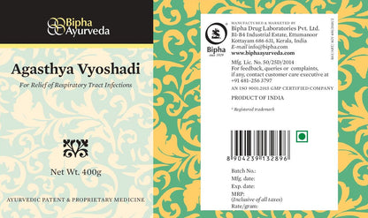 Agasthya Vyoshadi - Herbal Remedy for Respiratory Health and Cough (400 gm)