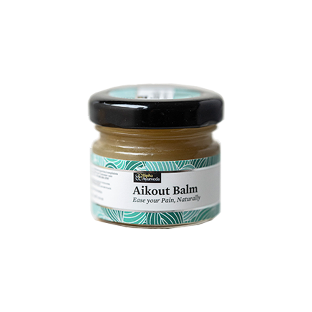 Aikout Pain Balm for Joint pain aches & sprains. Made with natural plant butters & pure herbs. Free from synthetic colours & fragrances 20 gm