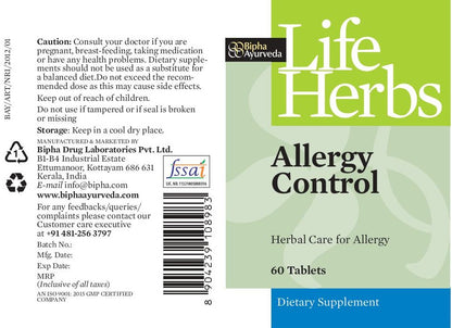 Allergy Control Tablet Herbal Supplement for Allergy