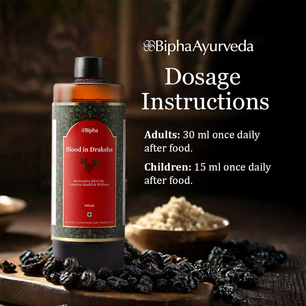 Blood in Draksha - Natural Immunity Booster made with Handpicked Ayurveda Herbs & Exotic Spices matured on a base of Kali Draksha (Black Grapes) 450ml - image 3