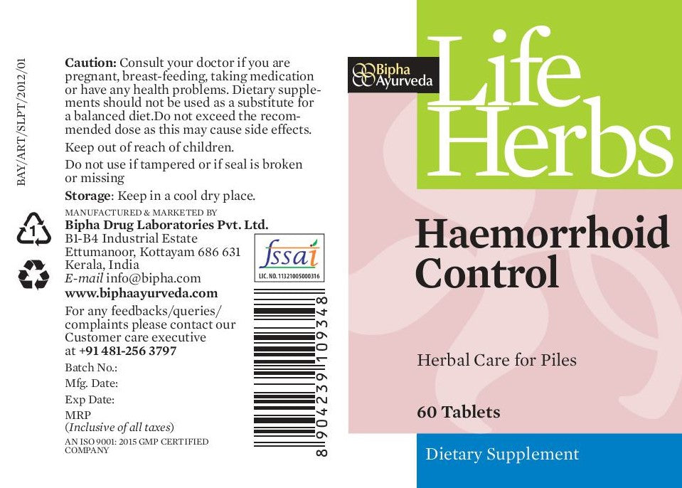 Haemorrhoid Control Herbal Supplement for Piles 60 Tablet