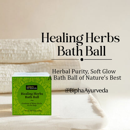 Herbal bath soap box with green front panel and white side, single unit