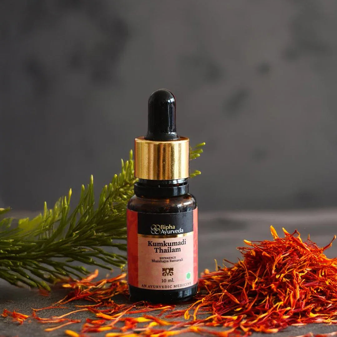 Kumkumadi Thailam-Ayurvedic Beauty Serum for Radiant Skin.Made from Pure concentrated Kashmir saffron & other exotic herbs to enhance skin tone